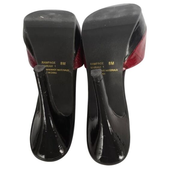 RAMPAGE BURGUNDY & BLACK PEEP TOE HEELS SZ.8 EUC. - Picture 6 of 6
